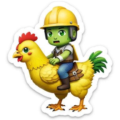 Chicken jockey from Minecraft movie emoji sticker