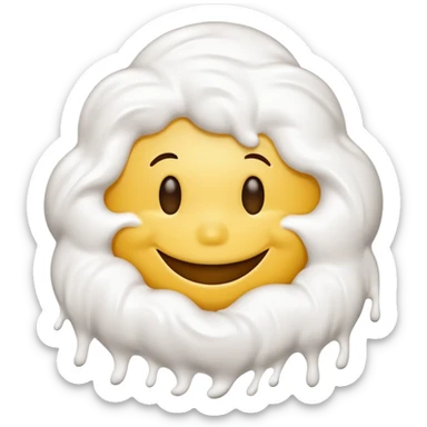 Smiley face with white stuff all over it sticker