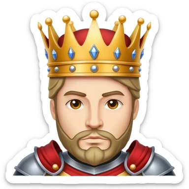 powerful overlord ruler with crown and armor sticker