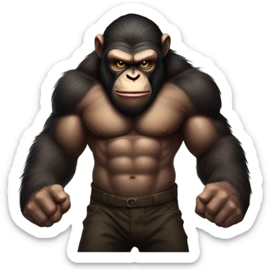 Ape beating on chest  sticker