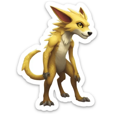 Anthro kawaii cool edgy Vernid-WickerBeast-Protogen-Primagen-Fakémon Full Body sticker