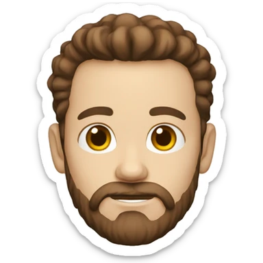 brown hair with beard, white skin 30 yeard old boy sticker