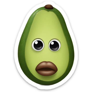 Avocado with lips and eyes sticker