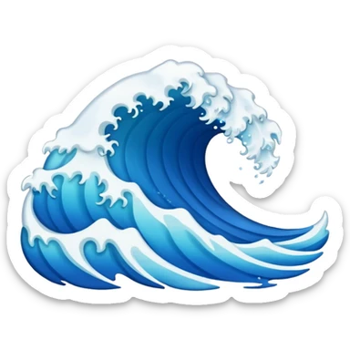 summer-themed emoji of a beach wave sticker