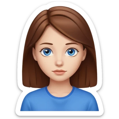 girl with brown hair blue eyes sticker