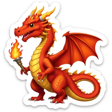 fire-breathing dragon with shirt sticker