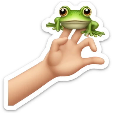 two fingers frog pink hand sticker