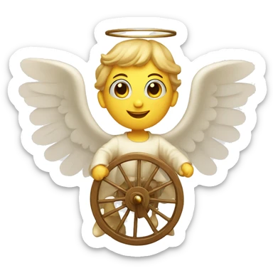 angel with six wings and dozens of eyes, spinning wheel sticker