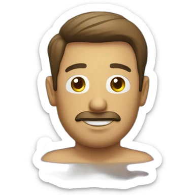 Hombre sentado en un flotador en una pileta sticker