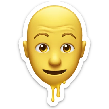 A yellow face emoji, feeling kinda funny, and kidnda feeling hot and steam  sticker