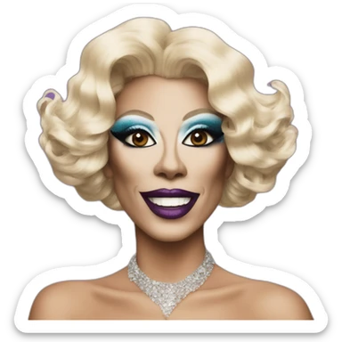 drag queen on a polaroid picture sticker