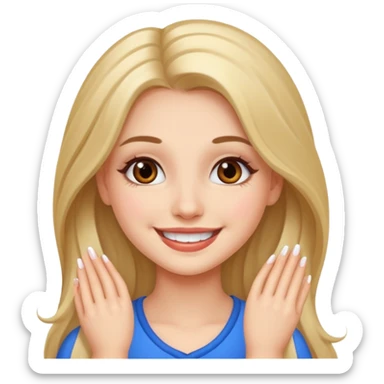 pretty girl with makeup and long hair sticker