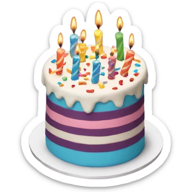 Birthday cake sticker