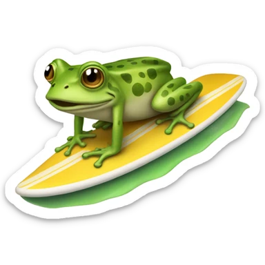 frog on a surfboard sticker