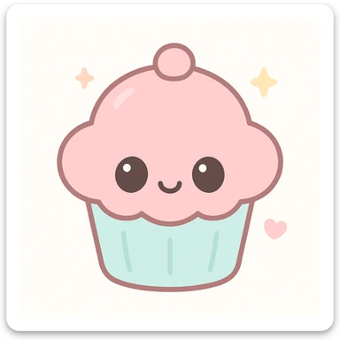 cupcake with pink icing sticker