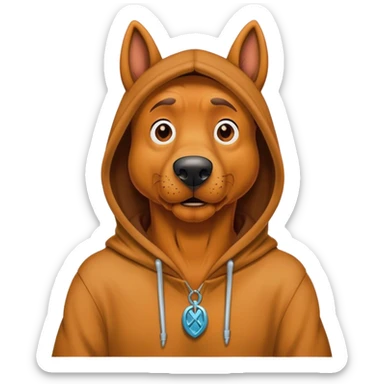 Scooby Doo in hoodie ￼ sticker