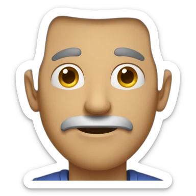 A man in his 60’s with a grimace on his face sticker