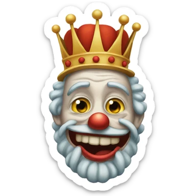 Old fashioned clown king emoji sticker