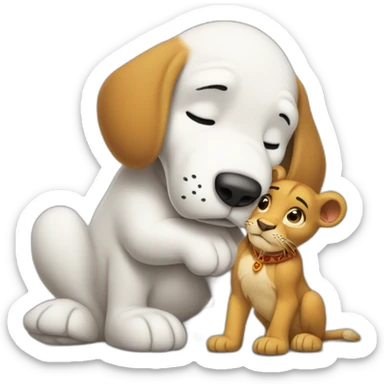 snoopy Hold the little white mouse like the lion king sticker