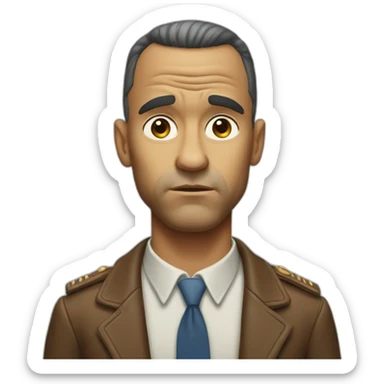 forrest gump looking grumpy sticker