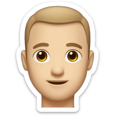 Short hair, balding, white skin, brown hair, brown eyes man sticker