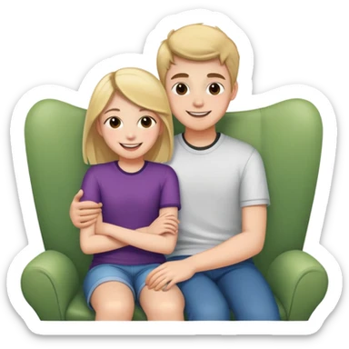 A teen girl sitting on a teen boy’s lap sticker