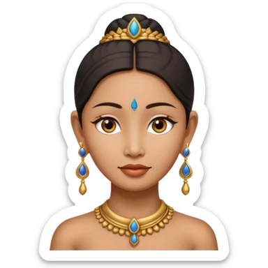 ancient thailand woman with earrring sticker