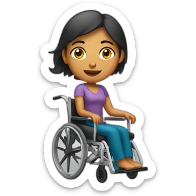 indian woman on a wheelchair sticker