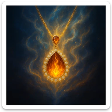 Make the necklace floating and ethereal, with a glowing aura sticker