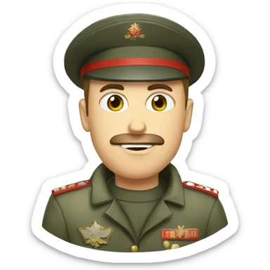 A Russian soldier drinks coffee sticker