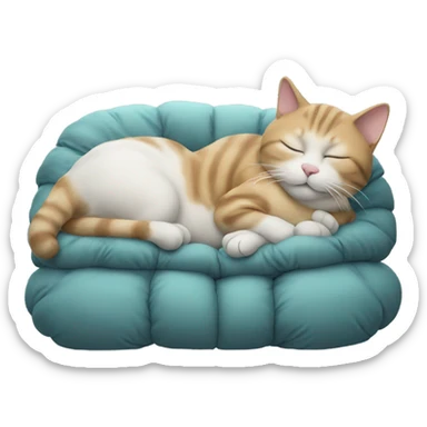 Sleeping cat with puffer sticker