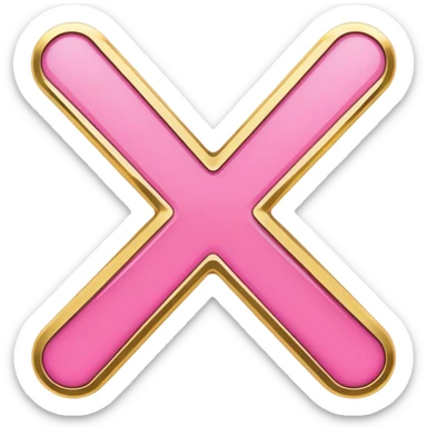 minimalistic pink gold x icon sticker