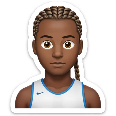 Male d1 athlete with cornrows sticker