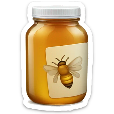 A jar of honey with a plain bottle  sticker