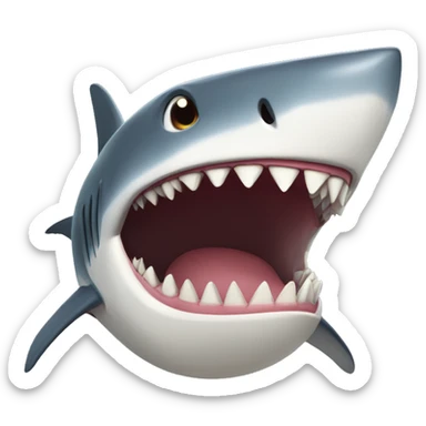Shark with human teeth sticker
