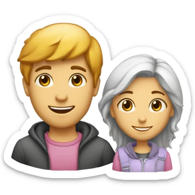 Emoji d’un garçon et une fille amoureuse  sticker
