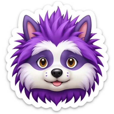 fancy purple spiky haired dog sticker