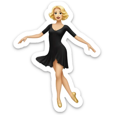caucasian woman jazz dancer black attire sticker
