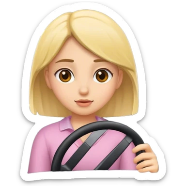 girl in car interior sticker