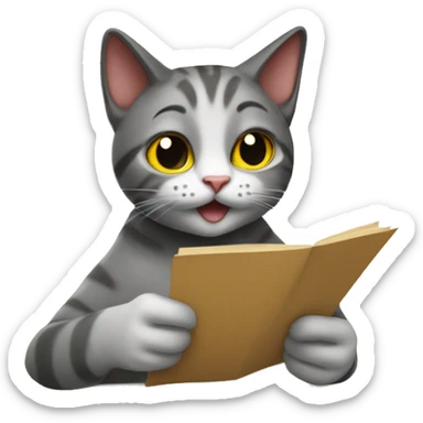 Cat submitting article sticker