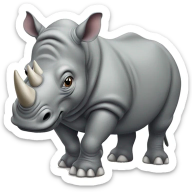 Brave rhinoceros sticker