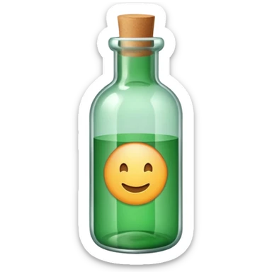 Message letter paper insside green Bottle sticker