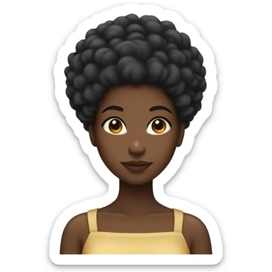 black girl with afro puff sticker