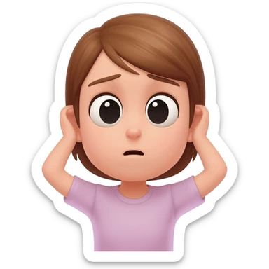a girl holding ears sad and saying sorry sticker