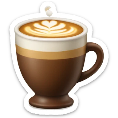 Latte in brown cup sticker