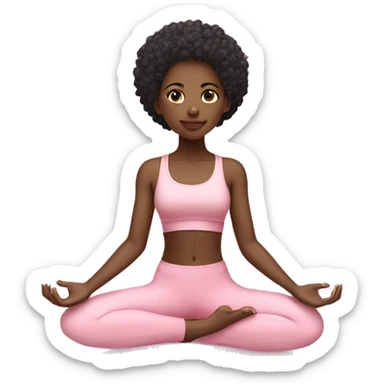 black yoga girl light pink clothes n sticker