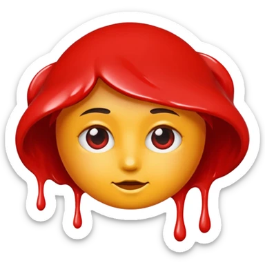 red Acrylic paint sticker