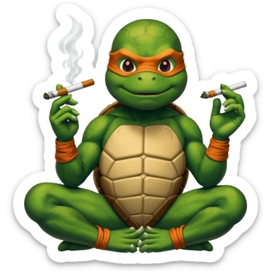 Ninja turtle smoking marijuana sticker