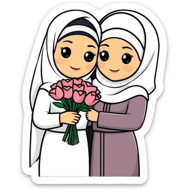 Arab feature couple with soft life aesthetic similar to WhatsApp sticker style   sticker