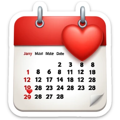 14 de febrero en calendario sticker